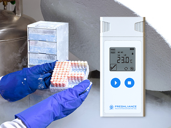 hielo seco - Monitoreo de las propiedades de registro de temperatura
