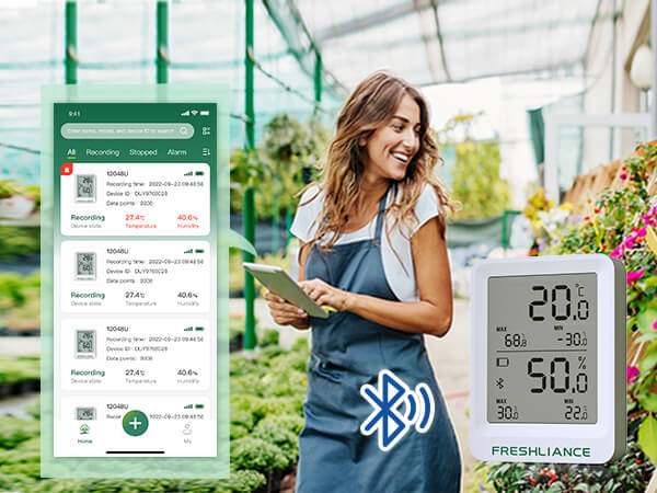 BlueTag TH20 LCD HACCP Bluetooth Registrador de datos de temperatura y humedad