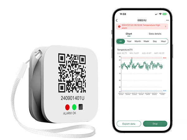 Registrador de datos de temperatura y humedad BlueTag T100/TH100 Bluetooth