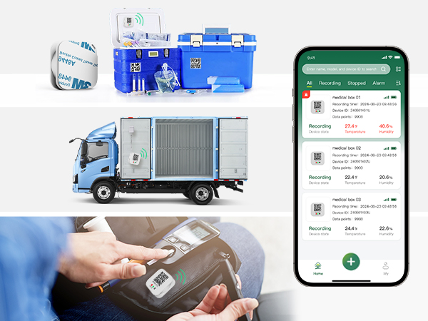 Registrador de datos de temperatura y humedad BlueTag T100/TH100 Bluetooth